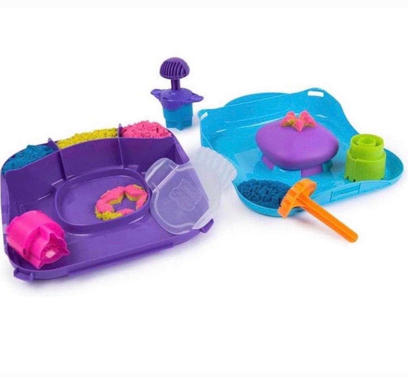Kinetic Sand Squish Motion Speelset 453g zand stempel koffer, L, Jongen of Meisje, Nieuw, L