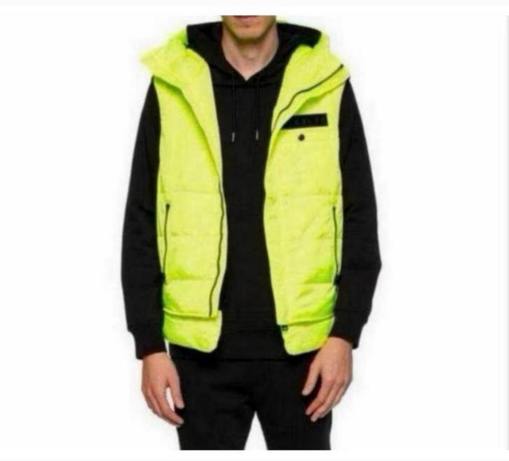 DIESEL gewatteerd vest bodywarmer L capuchon Sun Gilet 180£, Maat 52/54 (L), Geel, Nieuw, Ophalen of Verzenden