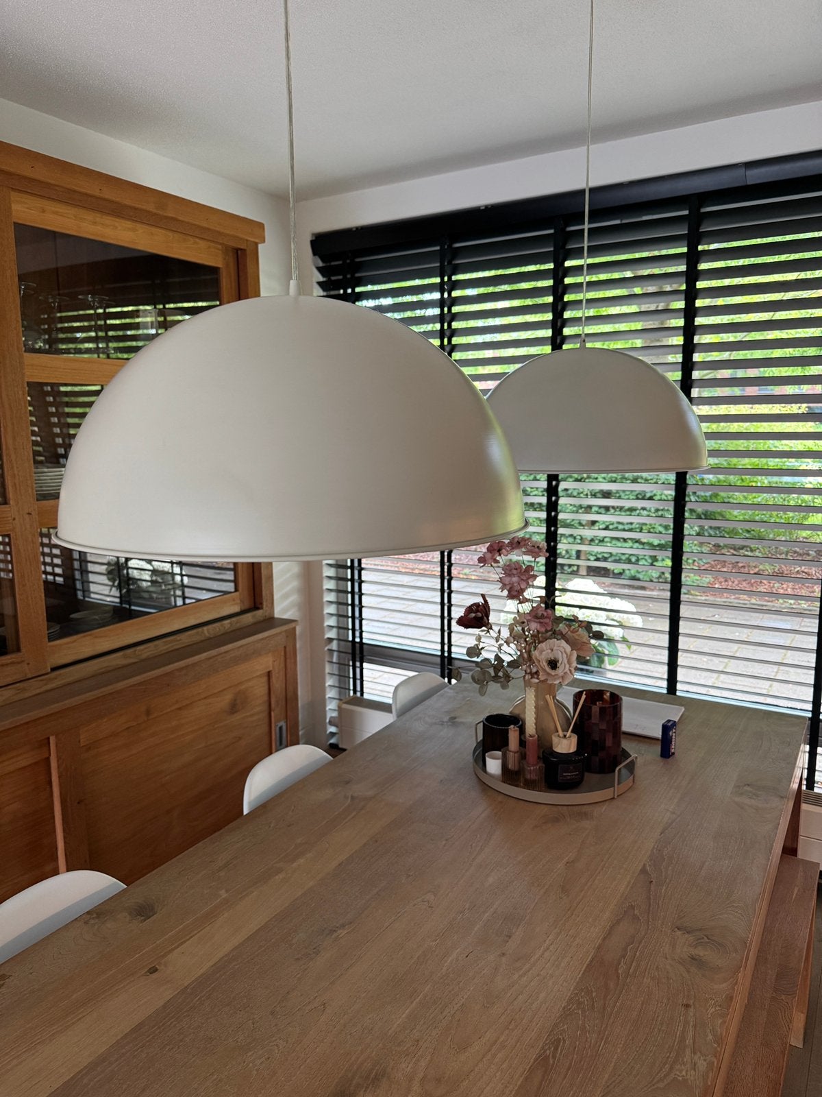 2 grote witte lampen van karwei, Huis en Inrichting, Ophalen, Gebruikt, Metaal