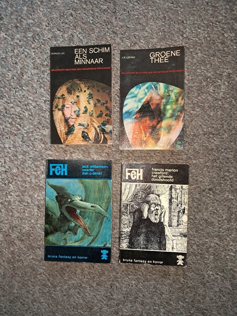 4 horror fantasy boeken, Verzenden, Gelezen
