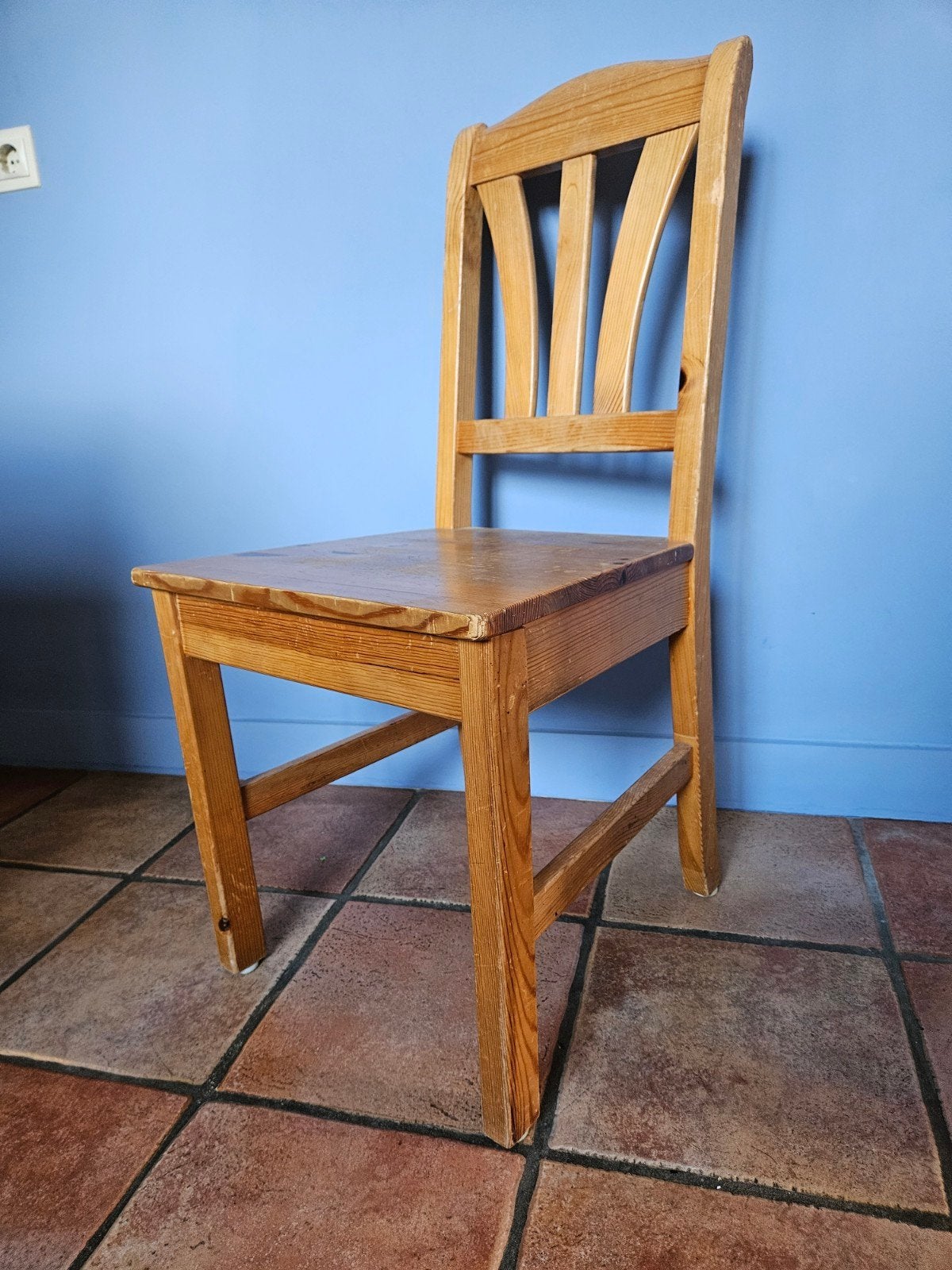 Set van 6 vintage grenen stoelen - gratis, Ophalen, Gebruikt, Bruin, Klassiek, landelijk