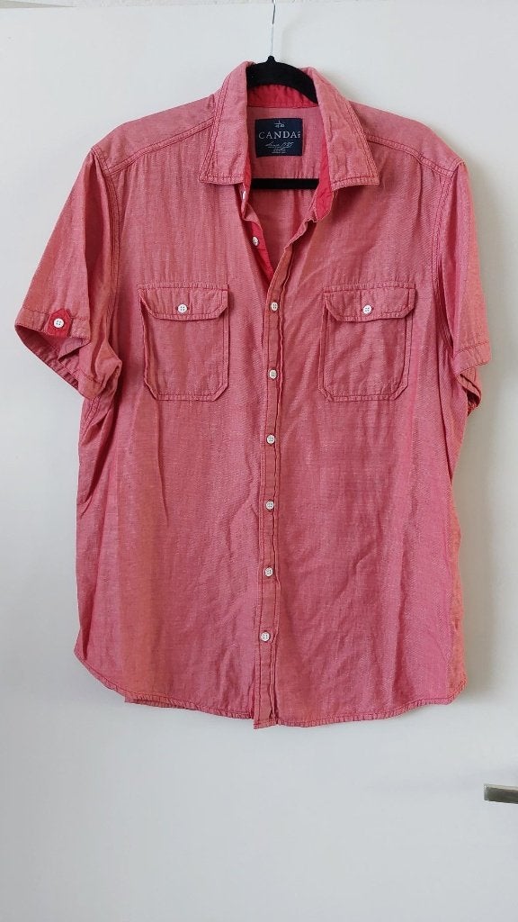 Canda herenblouse met korte mouwen maat L, Verzenden, Zo goed als nieuw, Halswijdte 41/42 (L), Canda