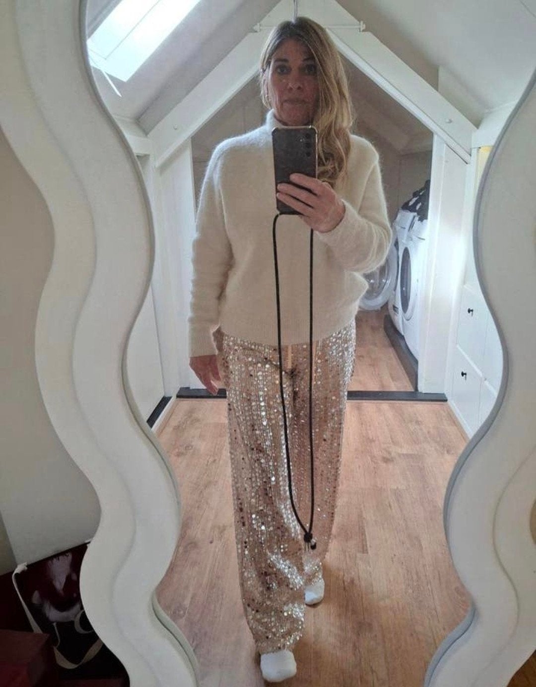 Nieuwe pailletten broek kaartje eraan uitverkocht, Ophalen of Verzenden, Nieuw, Zwart, Lang