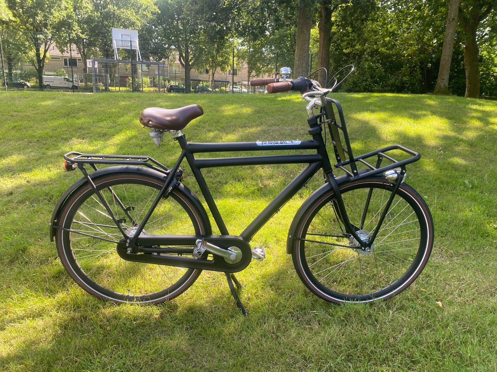 Nieuwe mat zwarte fiets - merk Popal (decathlon), Terugtraprem, Versnellingen, Nieuw, 53 tot 57 cm