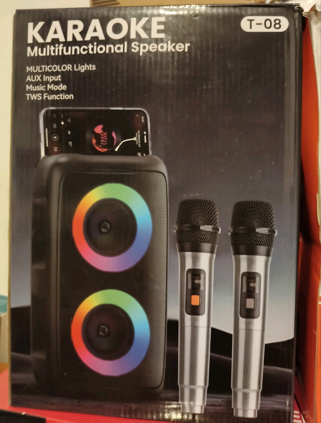 KARAOKE Multifunctionele Speaker T-08 met Microfoons