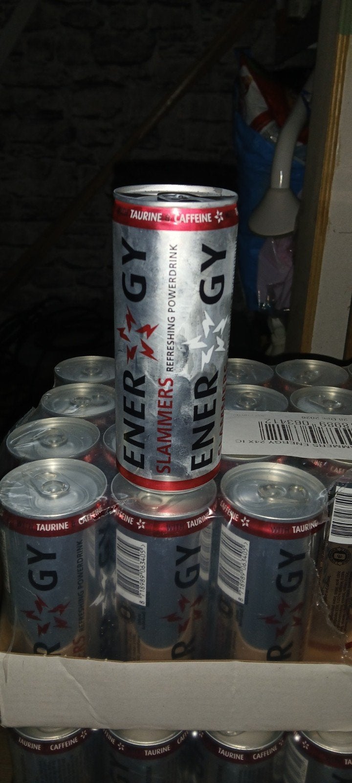 4 trays slammers energy €10,- per stuk, Ophalen