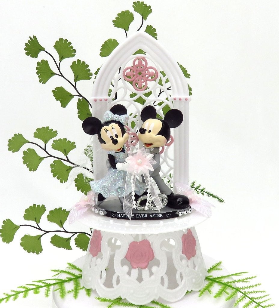 Super mooie Disney huwelijk taarttopper met Mickey & Minnie., Ophalen of Verzenden, Nieuw, Versiering, Geboorte of Huwelijk