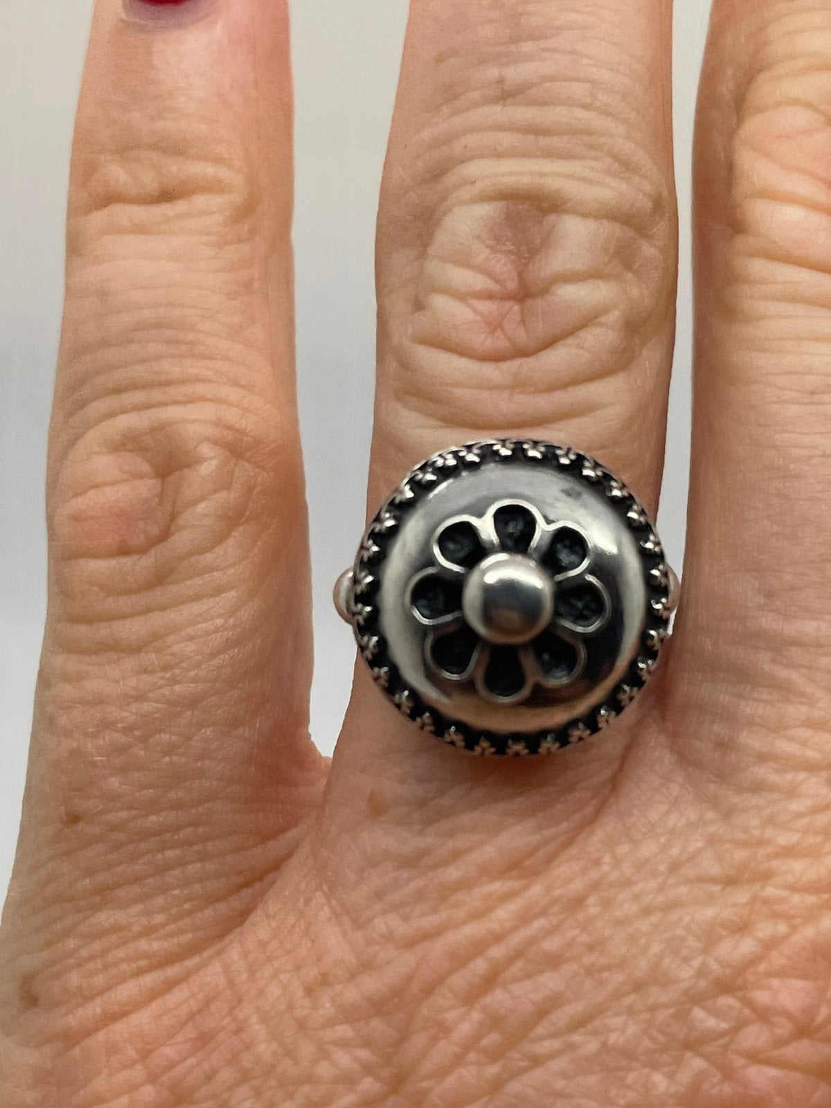 G432 Prachtige zilveren Noorse ring maat 17,5, Sieraden, Tassen en Uiterlijk, Ophalen of Verzenden, Zilver, Ring