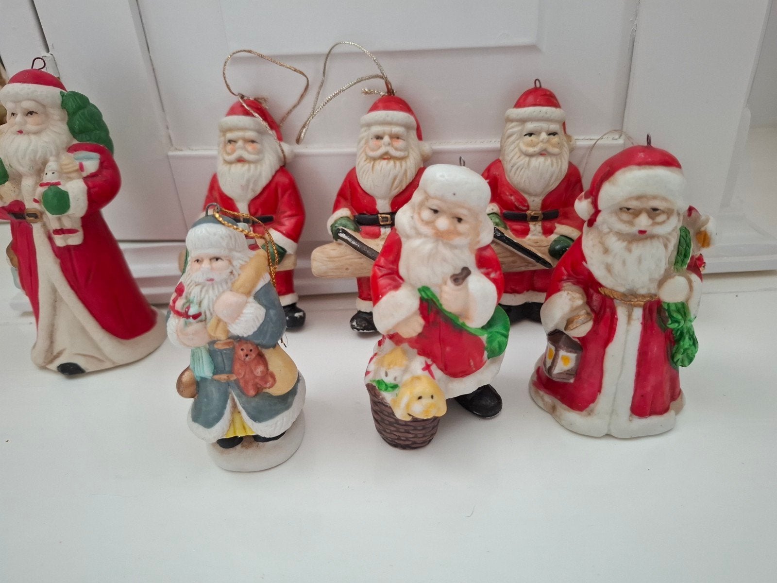 7 vintage hangers kerstmannen voor in de kerstboom, Ophalen of Verzenden