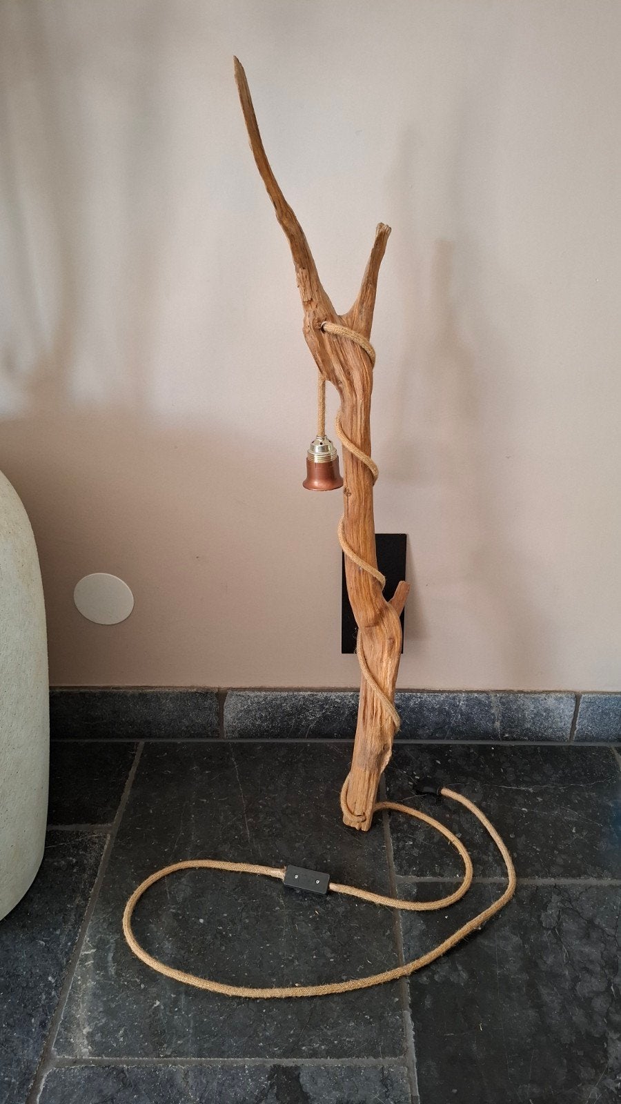Loods5 lamp van drijfhout - 100cm hoog, Huis en Inrichting, Ophalen, Overige merken, Gebruikt, Hout