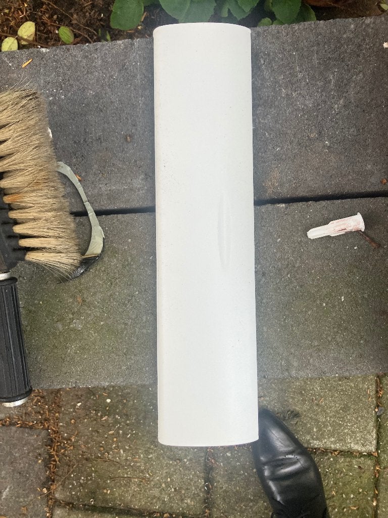 Gratis Handson brievenbusklep met borstel PVC wit, Tuin en Terras, Ophalen, Gebruikt, Kunststof, Brievenbusklep
