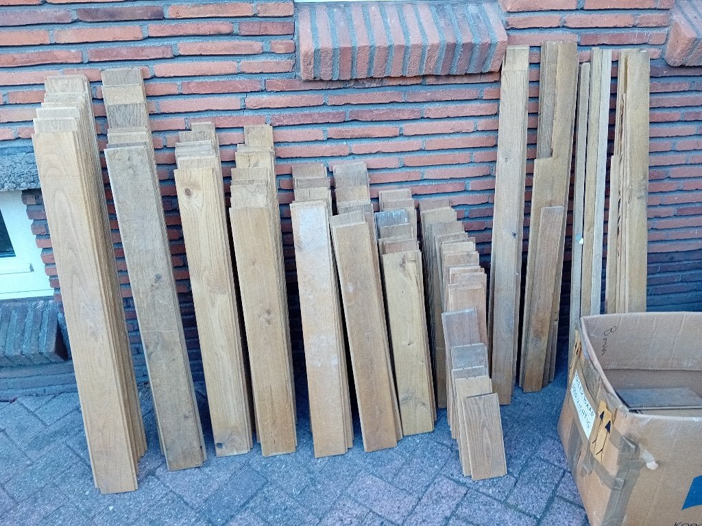 Parket, massief hout., Gebruikt, 50 tot 150 cm, 5 tot 10 m², 10 tot 30 cm