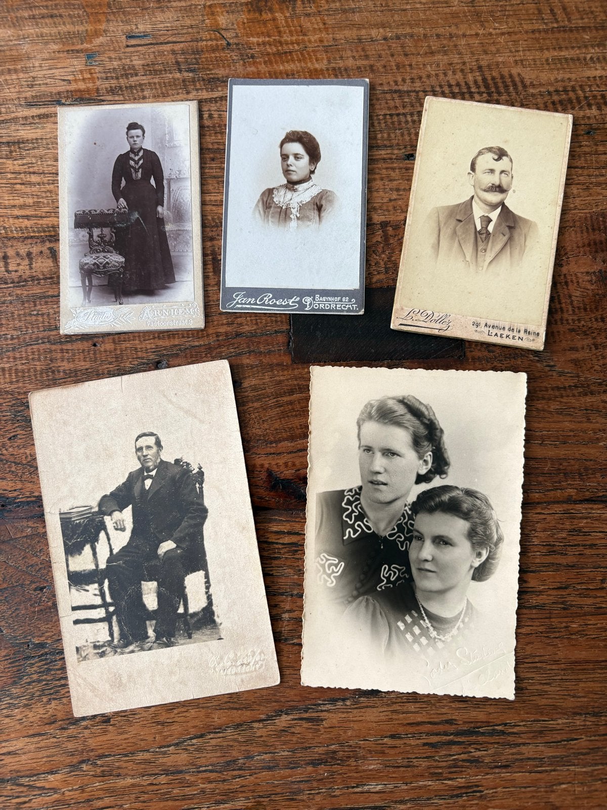 Set van 5 antieke foto's - diverse portretten begin 1900, Gebruikt, Foto, Ophalen of Verzenden, Voor 1940