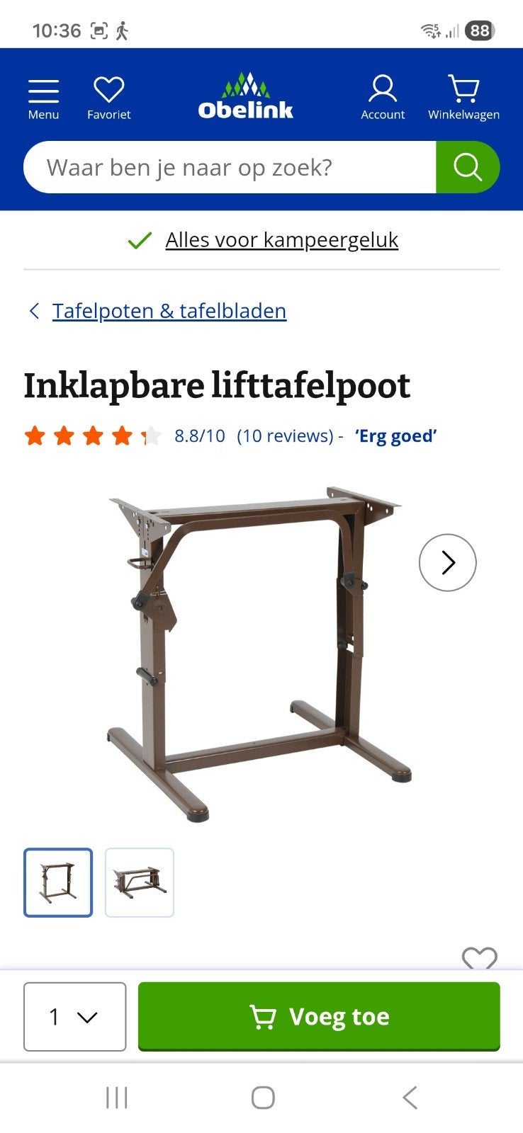 Inklapbare Lifttafel Poot - Verstelbaar & Compact, Ophalen