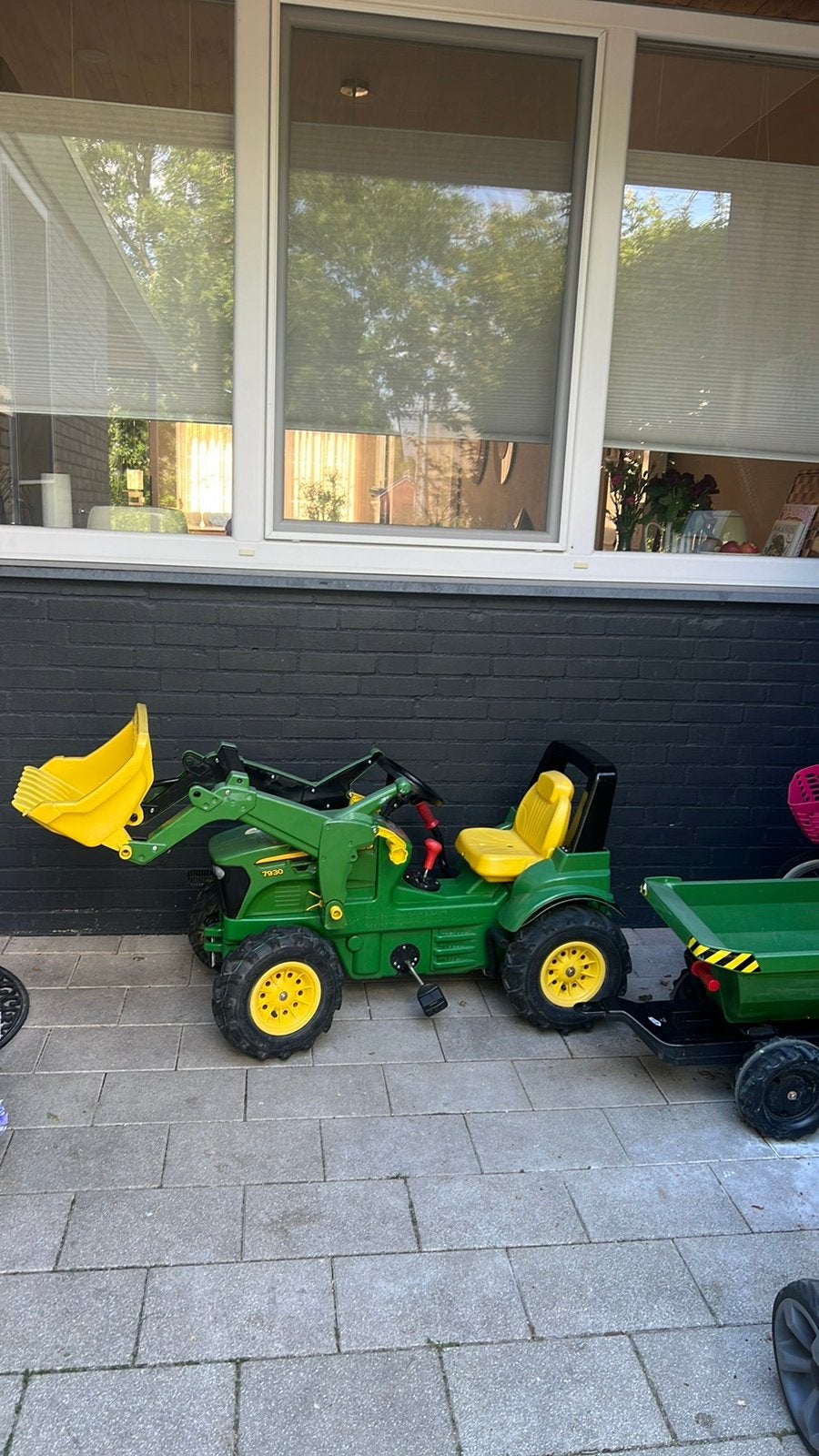 JOHN DEERE 7930 TRACTOR MET AANHANGWAGEN, Kinderen en Baby's, Speelgoed | Buiten | Skelters, Ophalen of Verzenden, Zo goed als nieuw