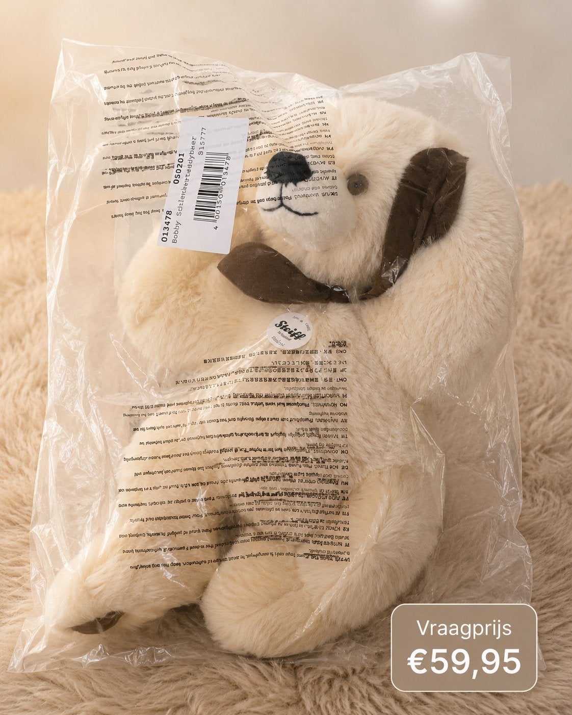 Steiff Bobby Schlenker Teddybeer 40 cm | Nieuw in verpakking, Ophalen of Verzenden, Nieuw, Overige typen