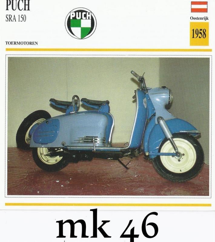 Mk46 motorkaart puch sra 150, Ophalen of Verzenden, Zo goed als nieuw, Motoren