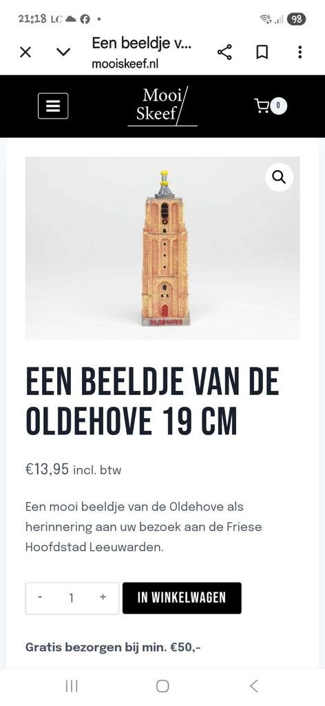 Beeldjes van de Oldehove., Ophalen of Verzenden