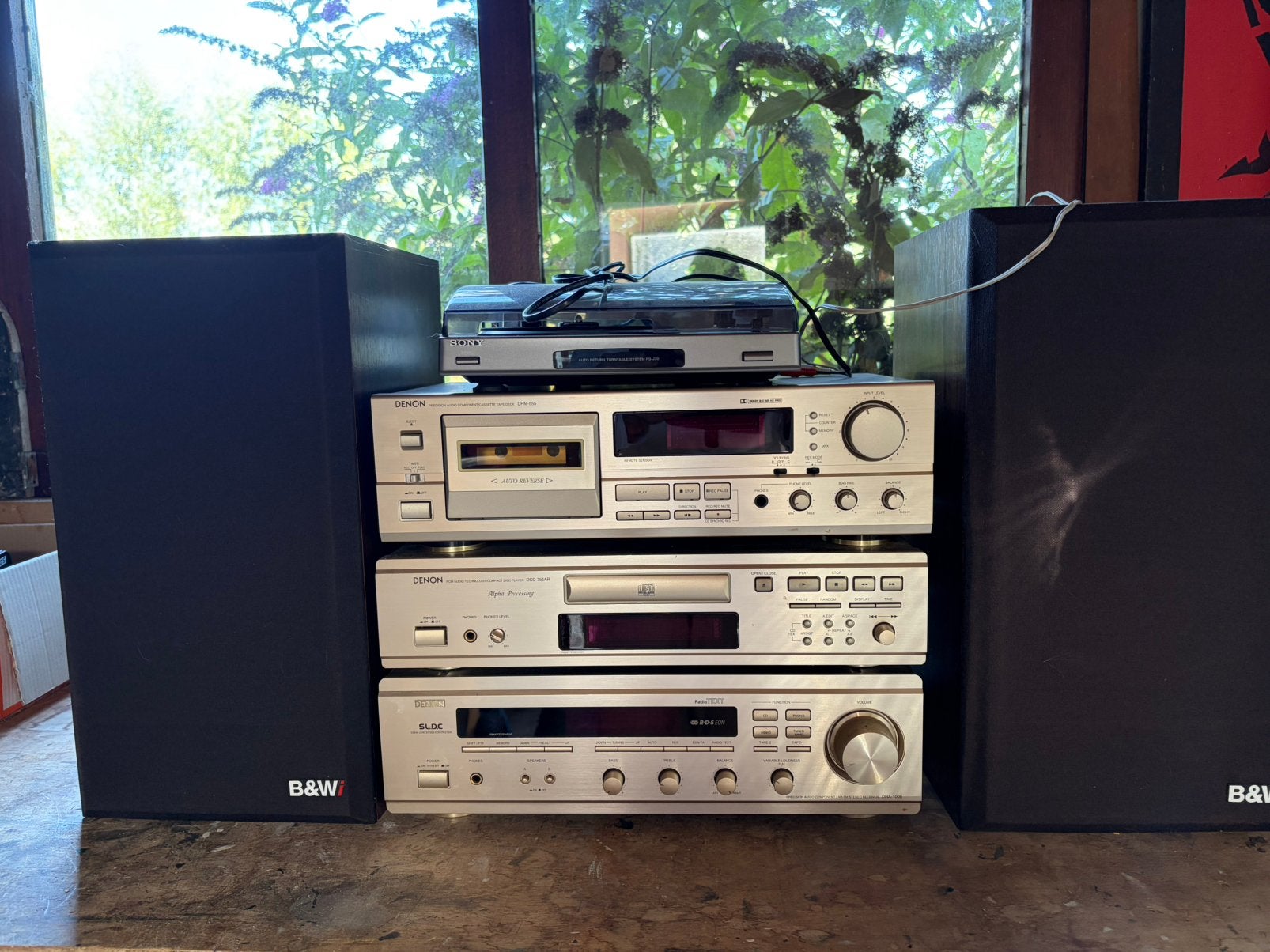 Denon set, sony platenspeler en B&W boxen, Audio, Tv en Foto, Stereo-sets, Ophalen, Zo goed als nieuw, Denon