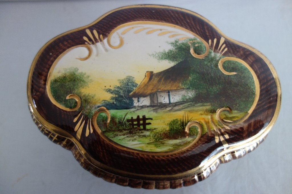 Schaal met deksel porselein, Antiek en Kunst, Antiek | Porselein, Ophalen of Verzenden