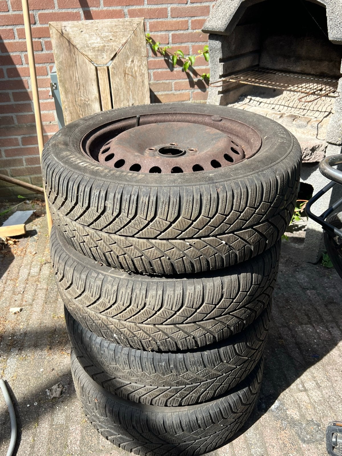 Continental WinterContact TS830 Winterbanden op stalen velg, Ophalen, 16 inch, Banden en Velgen, Winterbanden
