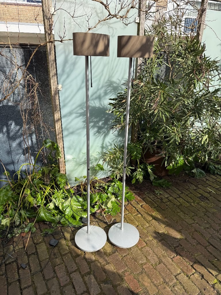 2x Belux Diogenes vloerlamp, uplight en leeslamp, Ophalen, Modern tijdloos industrieel klassiek tijdloos, Zo goed als nieuw, Metaal