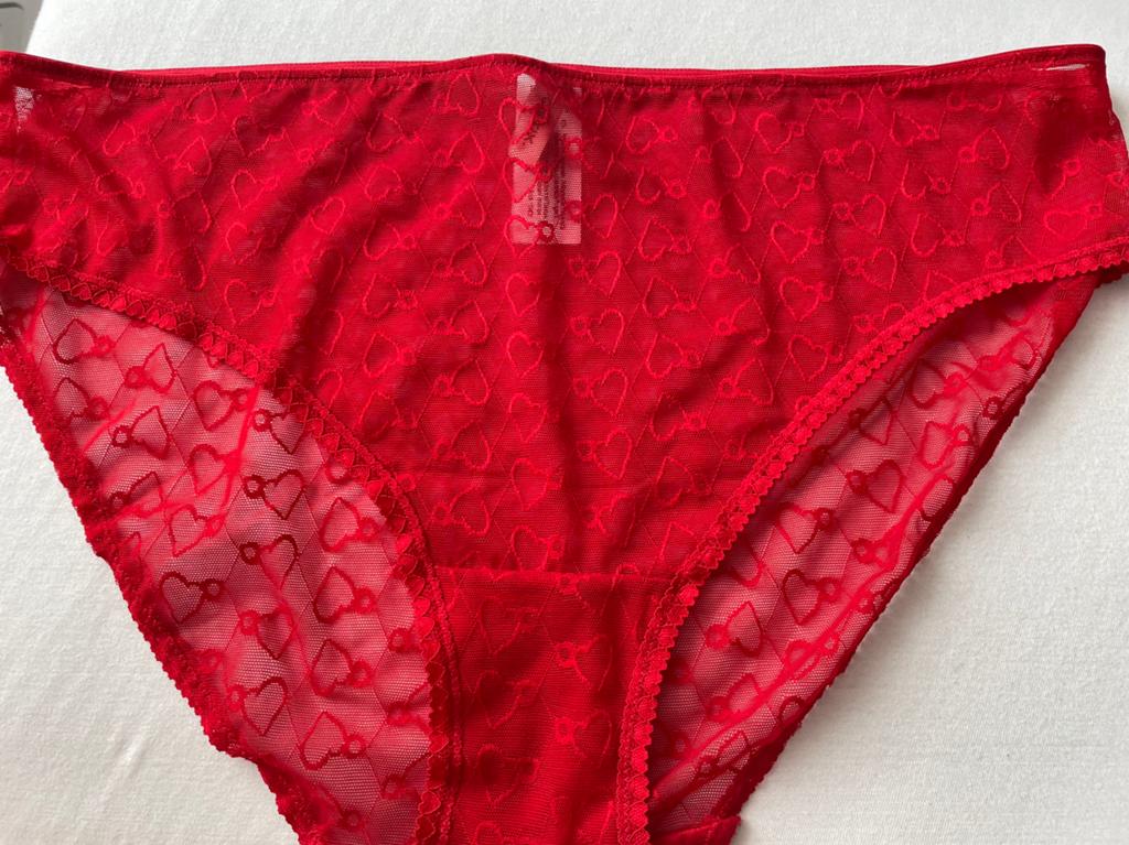 Slip doorzichtig hartjes nieuw mt 48/50, Verzenden, Rood, Slip