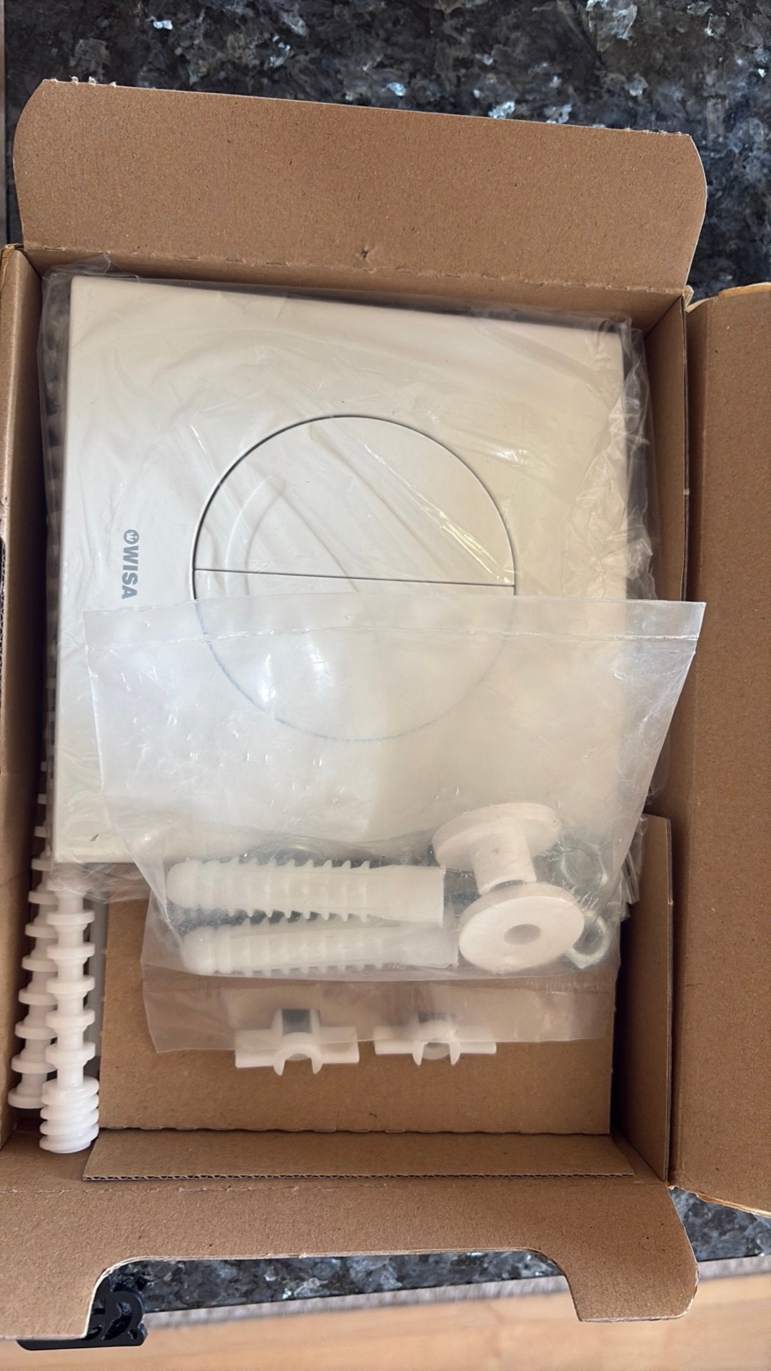 Wisa xs drukknop met toebehoren, Ophalen of Verzenden, Nieuw, Koper, Toilet