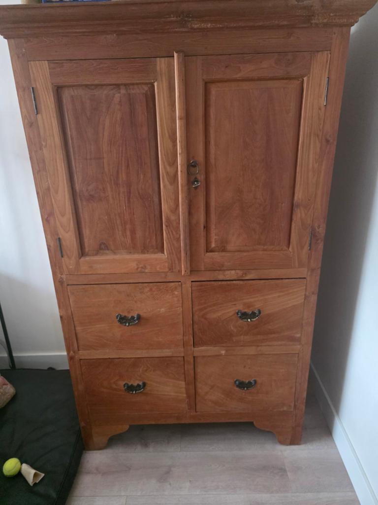 Teakhouten kast, Huis en Inrichting, Ophalen of Verzenden, Zo goed als nieuw, 25 tot 50 cm, 200 cm of meer