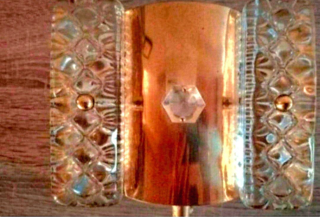 Vintage Vitrika wandlamp met Orrefors glas. Denemarken., Ophalen of Verzenden, Glas