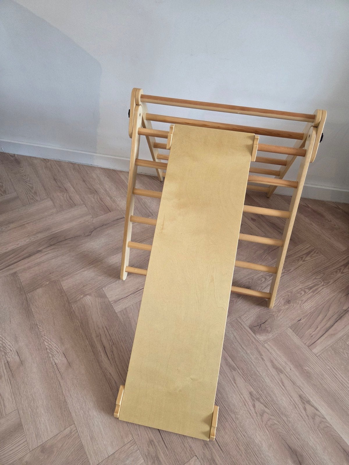 Houten Klimrek met Glijbaan/Klimwand voor Kinderen, Ophalen, Zo goed als nieuw, Glijbaan