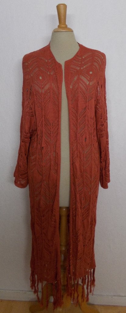Ibiza/boho apart fijn gehaakt/crochet lang vest! L, Kleding | Dames, Verzenden, Zo goed als nieuw, Maat 42/44 (L), Overige kleuren