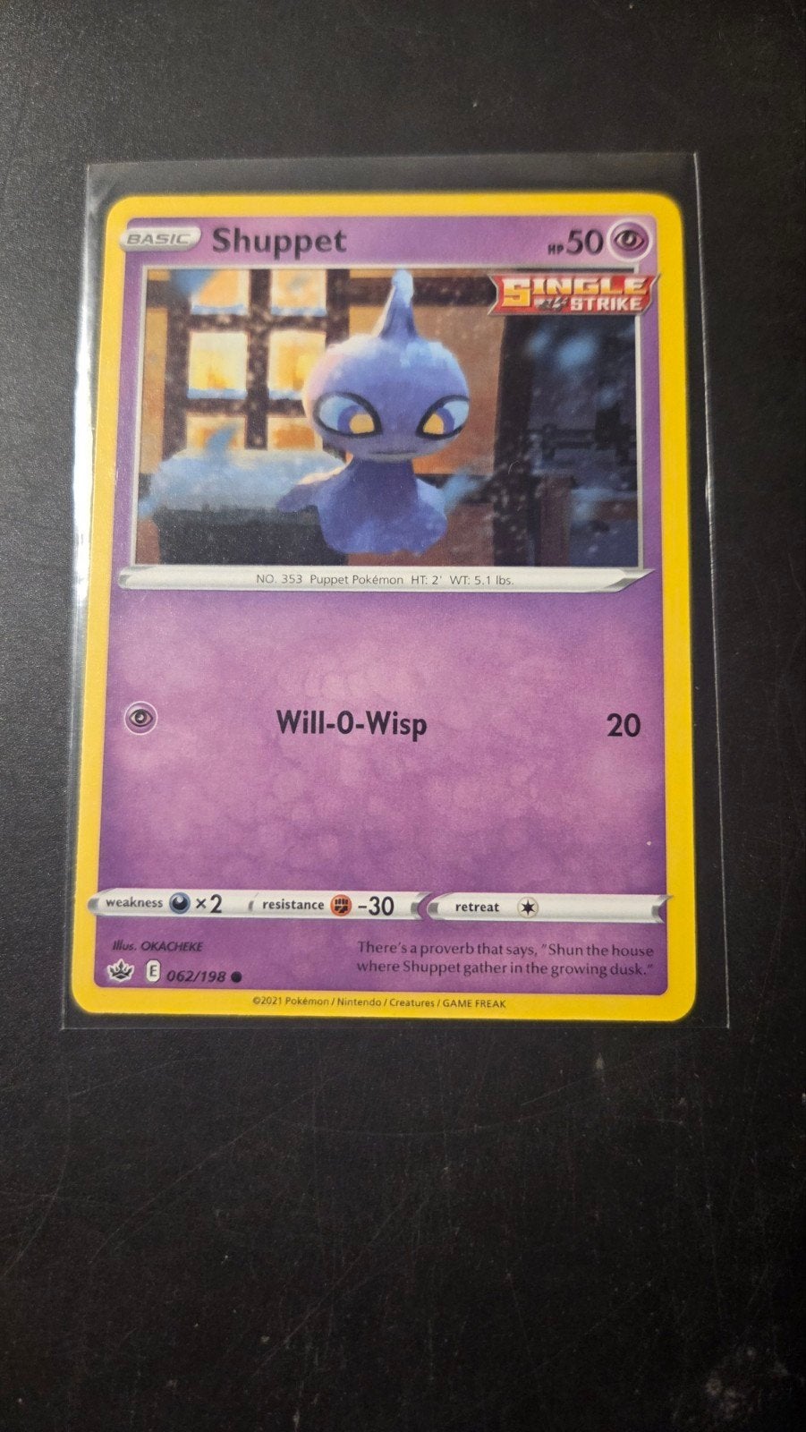 Shuppet 062/198 Chilling Reign Pokémon kaart, Verzenden, Zo goed als nieuw, Losse kaart