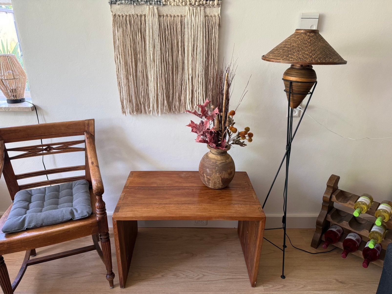 Teakhouten wandtafel, Ophalen, Gebruikt, 50 tot 100 cm, Teakhout