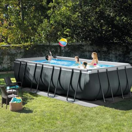 Intex Ultra XTR Frame zwembad 549x274x132 cm met trap, Tuin en Terras, Zwembaden, 200 tot 300 cm, Zo goed als nieuw, Rechthoekig
