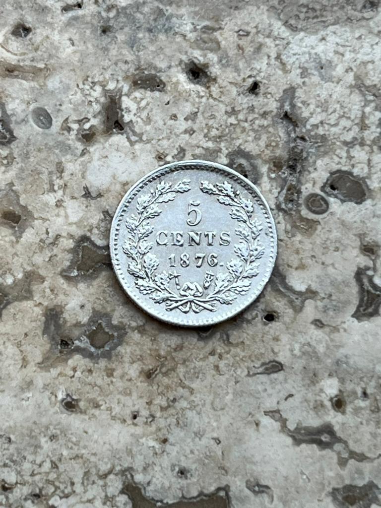 5 cent 1876 Willem III, zeer mooie kwaliteit, Postzegels en Munten, Munten | Nederland, Koning Willem III, Zilver, Ophalen of Verzenden