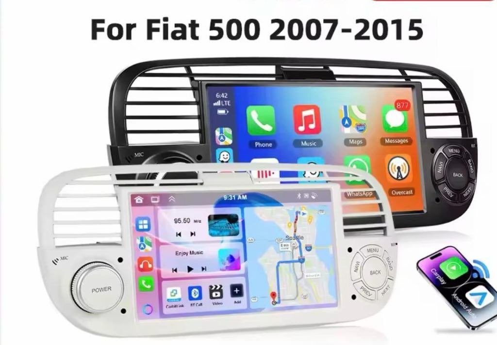Fiat 500 CarPlay & Android Auto 2007 t/m 2015, Auto diversen, Autoradio's, Ophalen of Verzenden, Gebruikt