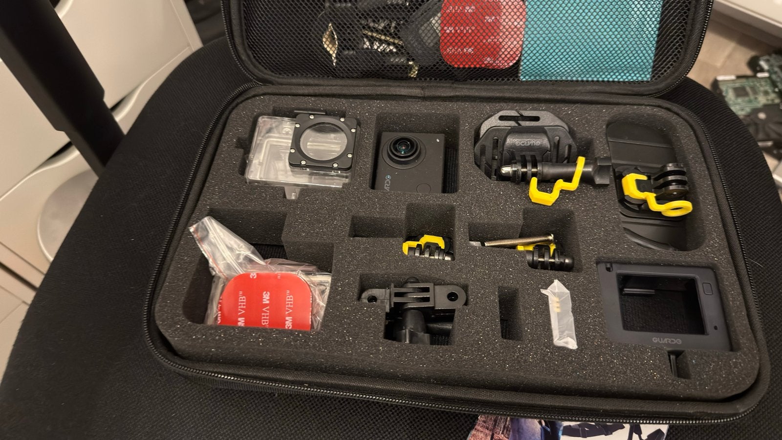 Guardo Action Camera 4 (4k) met accessoires in handige case, Audio, Tv en Foto, Ophalen of Verzenden, Zo goed als nieuw, Overige merken