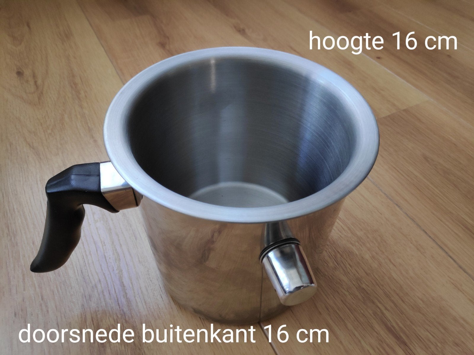 RVS Au Bain-Marie Pan - 16 cm doorsnede, 16 cm hoog, Ophalen of Verzenden, Zo goed als nieuw, Rvs, Kookpan of Snelkookpan