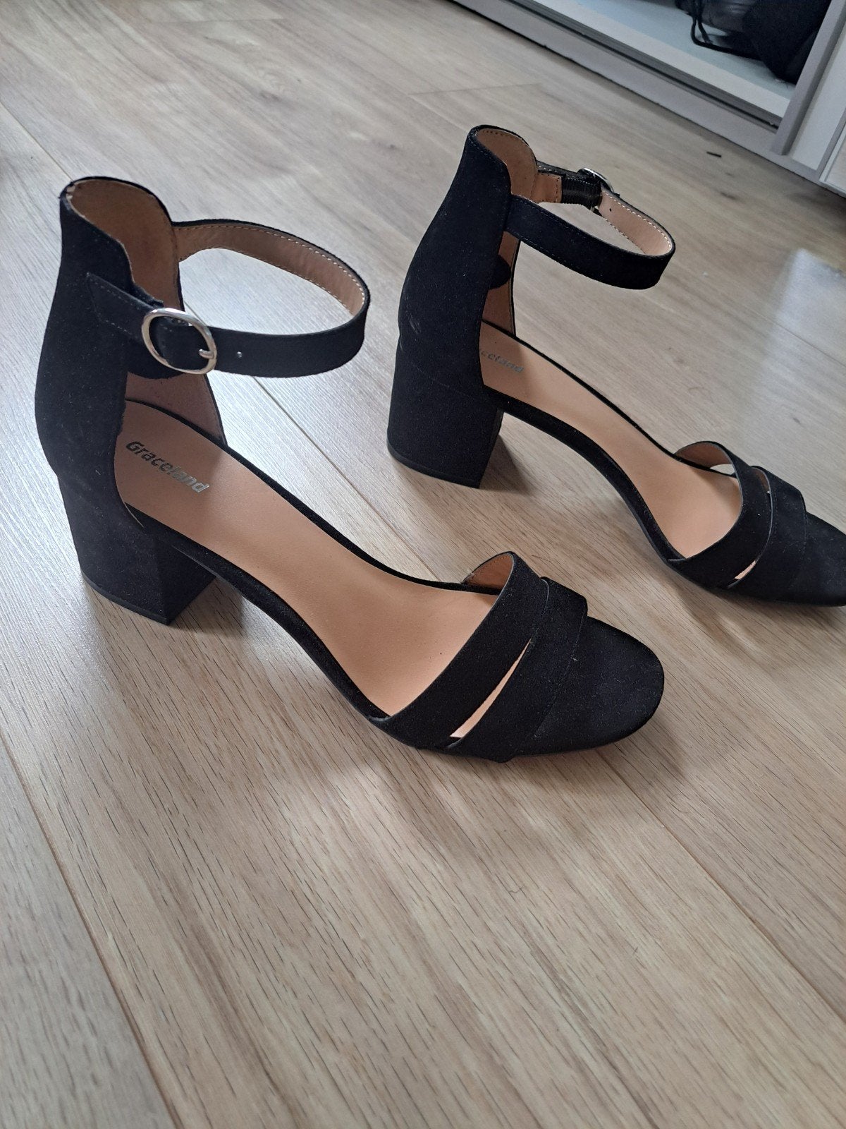 Zwarte sandalen met blokhak - Maat 41, Kleding | Dames, Zwart, Zo goed als nieuw, Graceland, Sandalen of Muiltjes