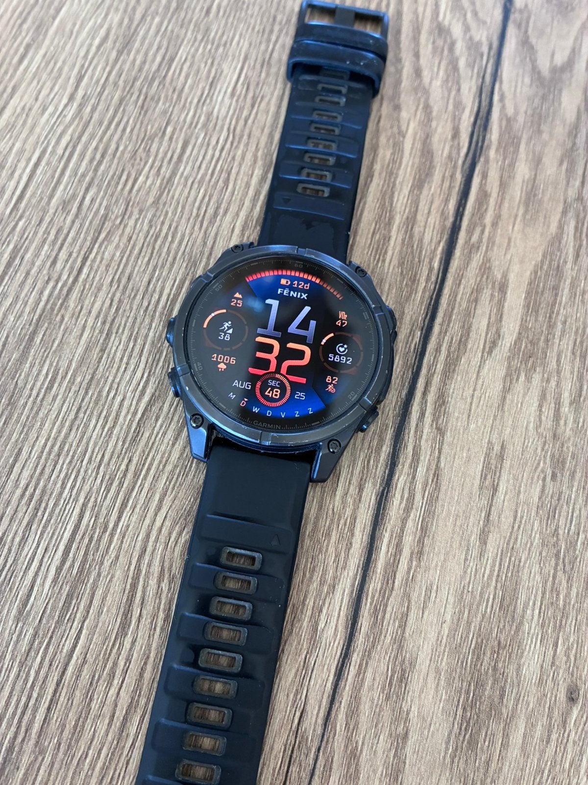 Garmin Fenix 8 47mm Sapphire Titanium Amoled, Ophalen of Verzenden, Zo goed als nieuw, Zwart, Android
