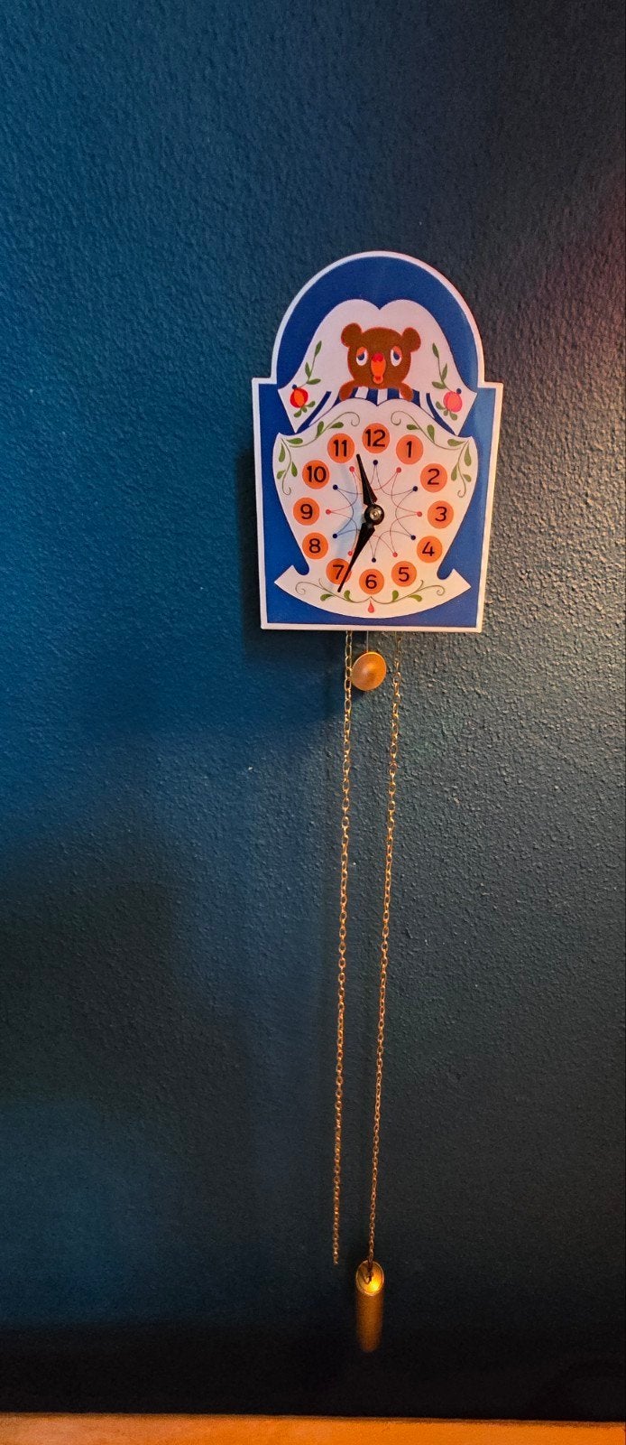 Vintage Kinderklok met Beer - Tsjechisch Design, Ophalen of Verzenden