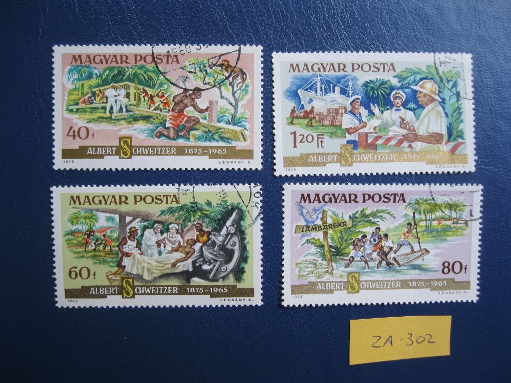 hongarije - 100ste geboortedag albert schweitser '75(za-302), Ophalen of Verzenden, Gestempeld