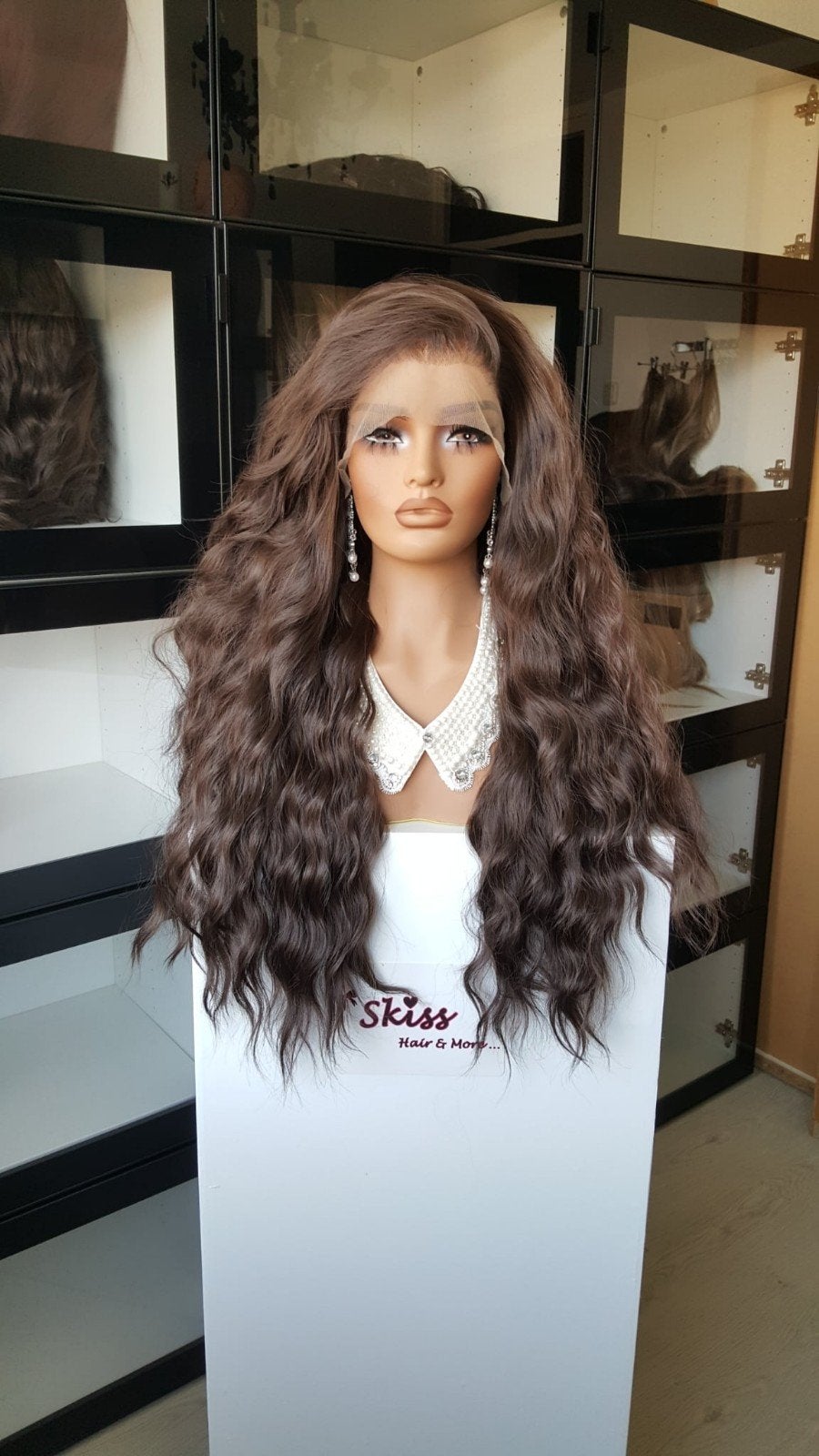Luxe Lace Pruik: Gemêleerd Donker Bruin - VOL - Diepe slag, Ophalen of Verzenden, Nieuw, Pruik of Haarverlenging