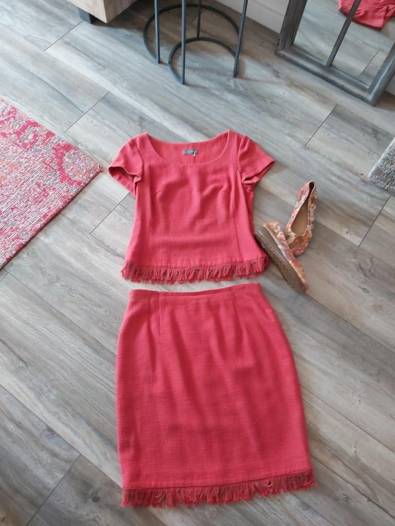 Sandra Pabst rok linnen look mix katoen maat 38 40, Maat 38/40 (M), Verzenden, Nieuw, Knielengte