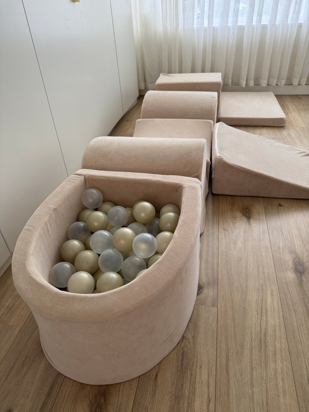 Zachte speelset met ballenbak - Beige, Ophalen, Zo goed als nieuw, Overige typen