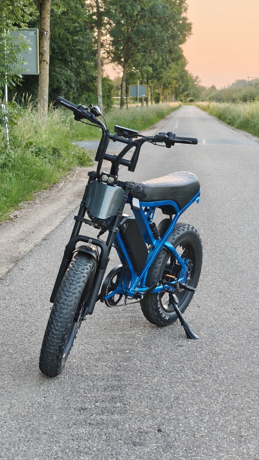 Custom X80 Fatbike, 50km, nfc display, begrensbaar, blauw, 59 cm of meer, Ophalen of Verzenden, Zo goed als nieuw, Overige merken