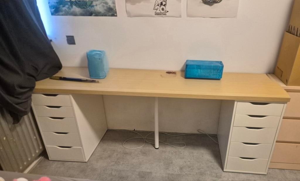 IKEA bureaublad met ladeblokken (LAGKAPTEN/ALEX), Ophalen, Met lades, Gebruikt, IKEA
