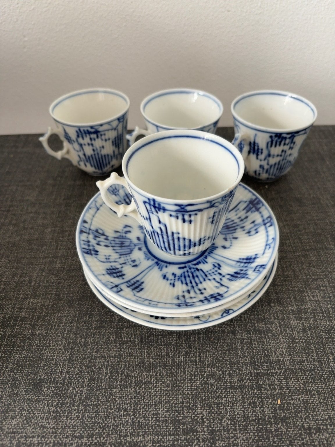 Set van 3 antieke Royal Copenhagen kop en schotels, Antiek en Kunst, Ophalen of Verzenden