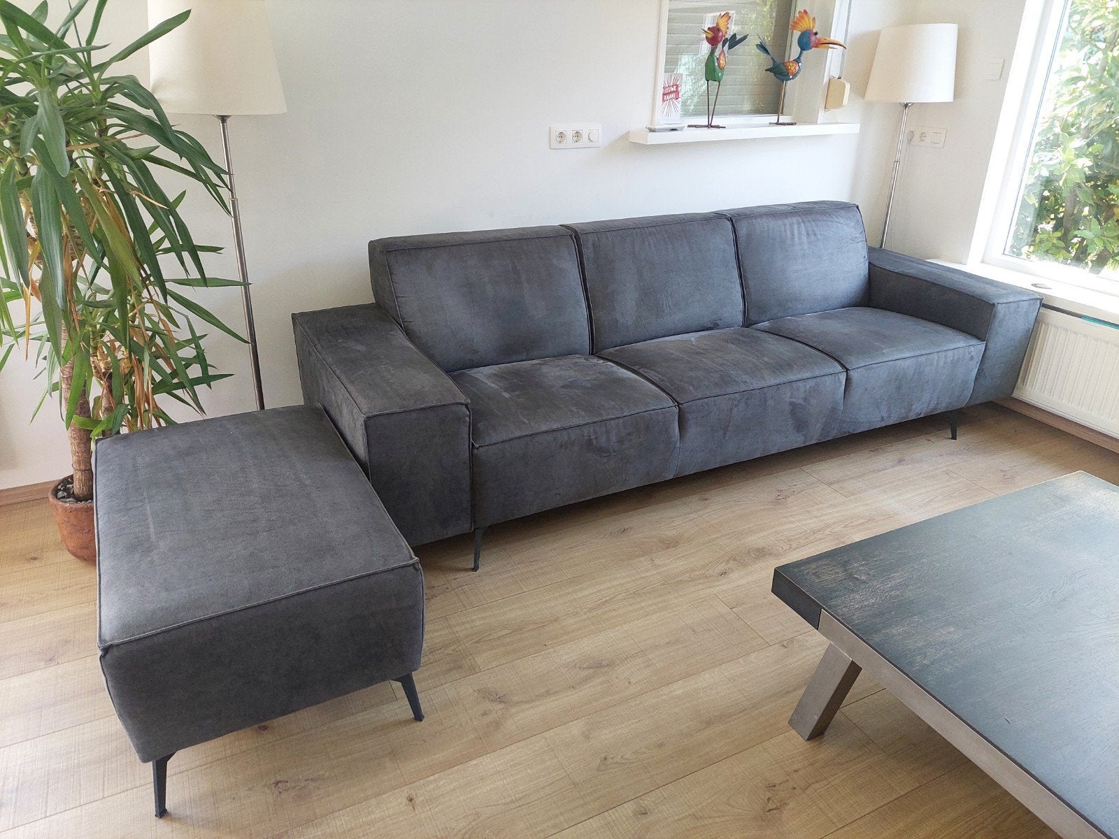 3 / 3.5 zits bank van Montel, Huis en Inrichting, Banken | Complete zithoeken, Ophalen, Zo goed als nieuw, Stof